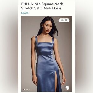 BHLDN Anthropologie Satin Midi Dress - Large